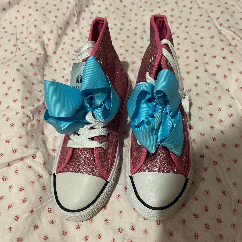 JoJo Siwa Pink and Blue Sneakers with Removable Bows